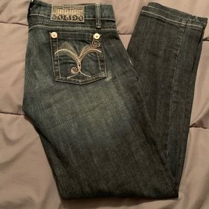 Low rise boot cut jeans